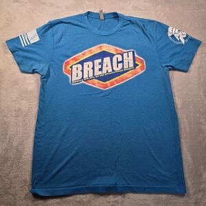 Next Level Apparel Blue Graphic T-Shirt Size L